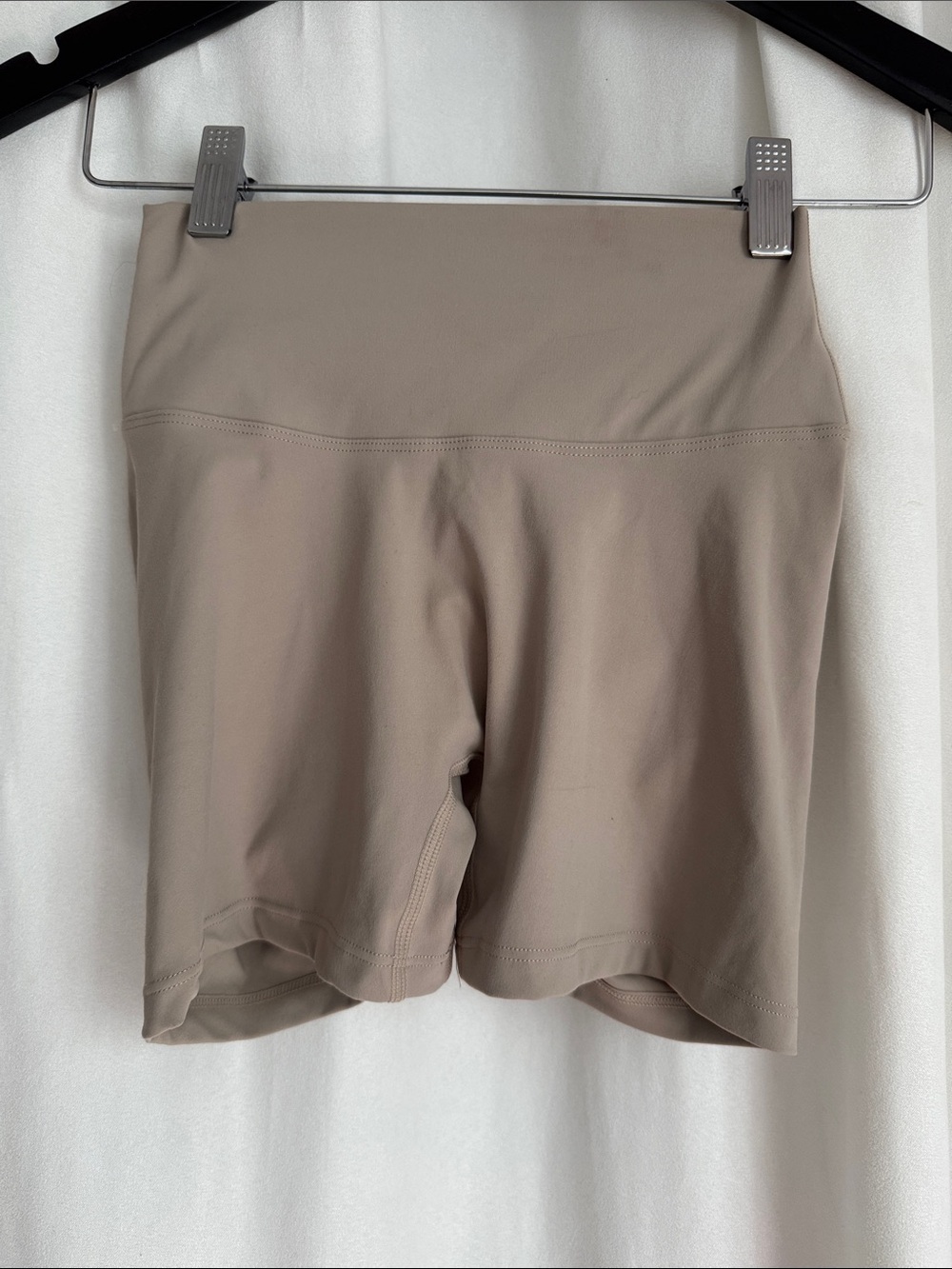 High-Waist Women's Bike Shorts in Taupe
